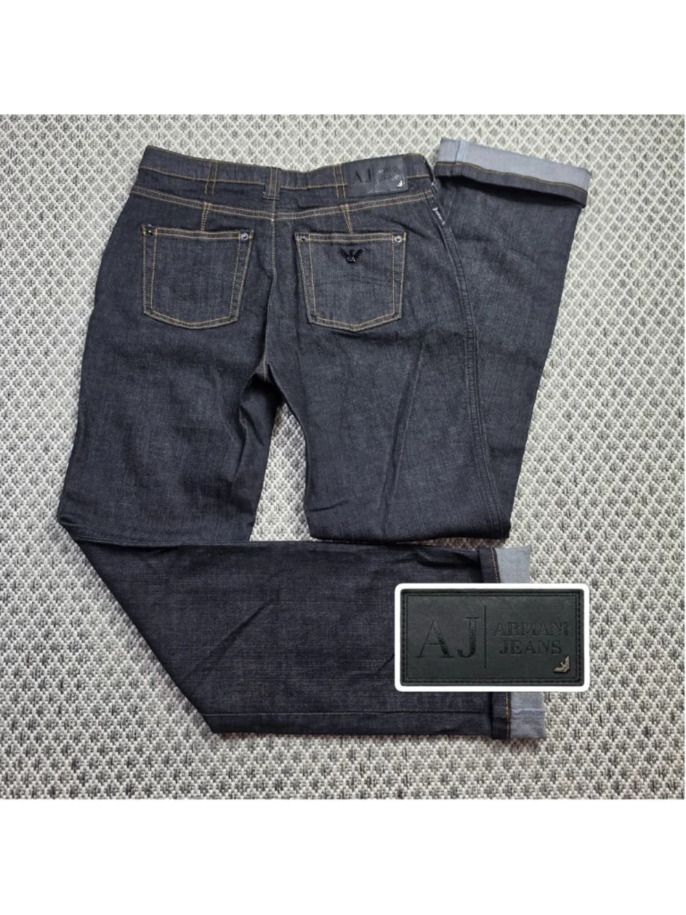 Armani Jeans Men’s 30 Dark Indigo Stretch Slim Straight Leg Denim Pants